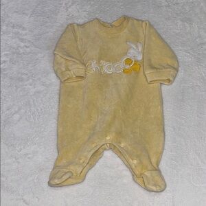 vintage Chicco Soft Yellow newborn Baby Footie/ sleeper